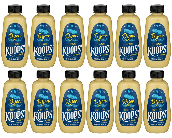 Koops' Honey Mustard – Gourmet Mustard, Gluten-Free, Kosher, Made in USA, From Quality Mustard Seeds, Honey Mustard Sauce – 12 Oz, Pack of 1