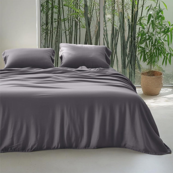 Bedsure Silky Cooling Duvet Cover Queen Size - 100% Rayon Derived from Bamboo Comforter Cover Set for Hot Sleepers, Breathable & Moisture-Wicking Bedding Set, White