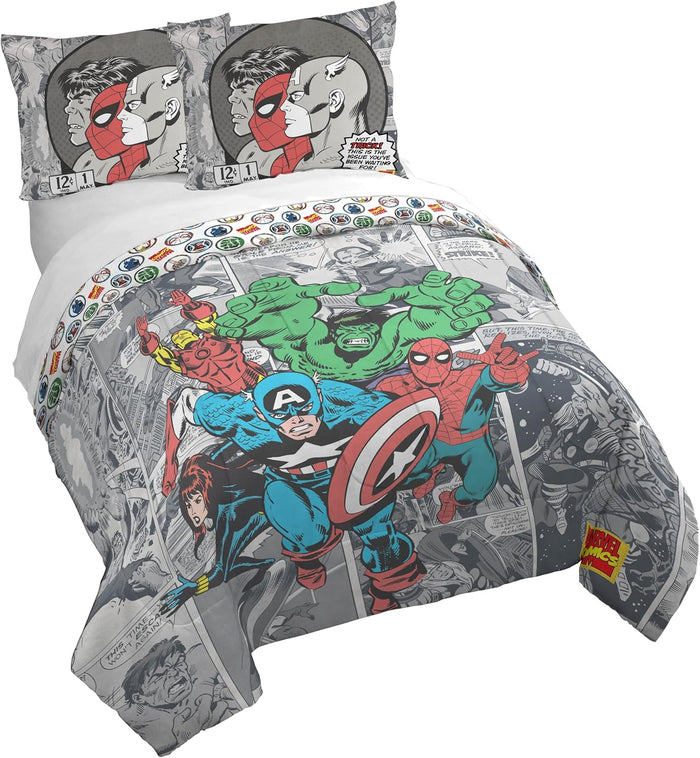 Jay Franco Duvet Cover Set – 2 Piece Comforter Cover and Sham Set, Super Soft Cozy Kids Bedding (Insert Not Included) Grey - Monster Jam, Twin