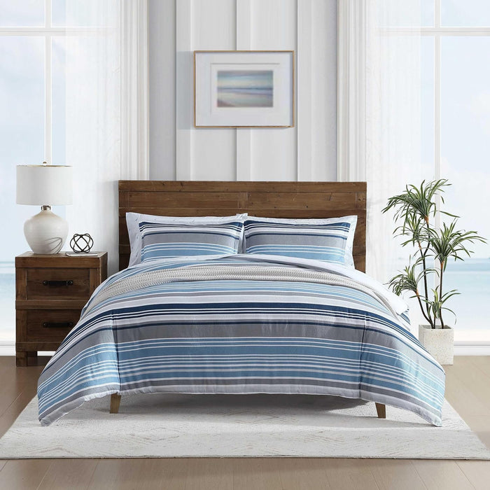 Nautica - Twin/Twin XL Comforter Set, Soft Brushed Bedding with a Relaxed Feel for Year-Round Use, 2 Piece Bed Set with Matching Pillowcase (Heathered Block Grey)