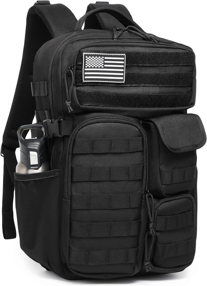 Wotony Tactical Backpack - Military waterproof backpack with multiple pockets and tactical gear for the outdoors (Black, 30L)