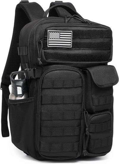 Wotony Tactical Backpack - Military waterproof backpack with multiple pockets and tactical gear for the outdoors (Black, 30L)