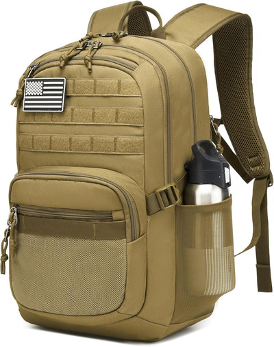 Military Tactical Backpack for Men Army 3 Days Assault Pack Bag with Molle System for Outdoor Adventures (khaki, 25L)