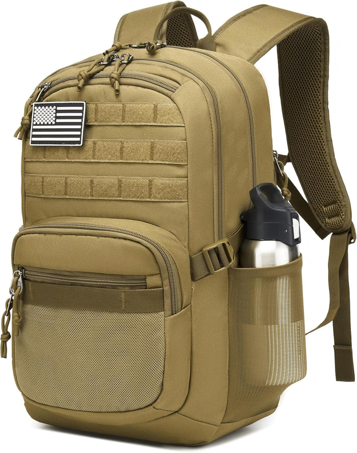 Military Tactical Backpack for Men Army 3 Days Assault Pack Bag with Molle System for Outdoor Adventures (khaki, 25L)