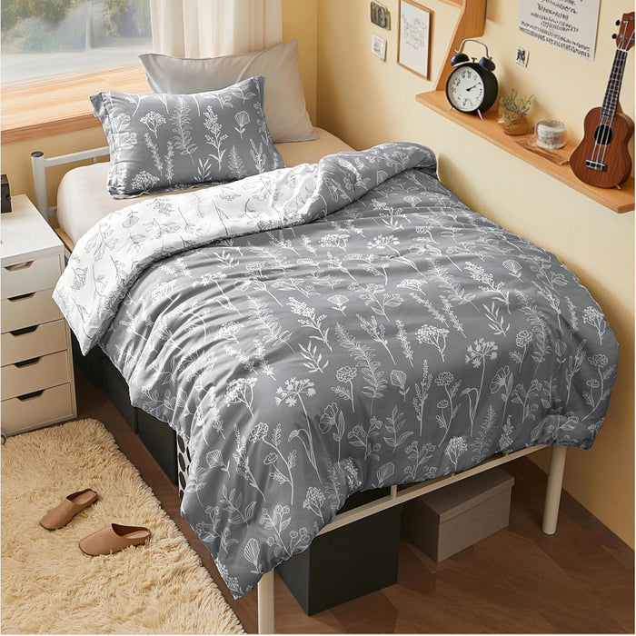 Joiedomi Full Size Comforter Set Olive Green, 3 Pieces Floral Full Bedding Set with 1 Soft Reversible Botanical Comforter and 2 Pillow Shams, Bed in a Bag for All Seasons