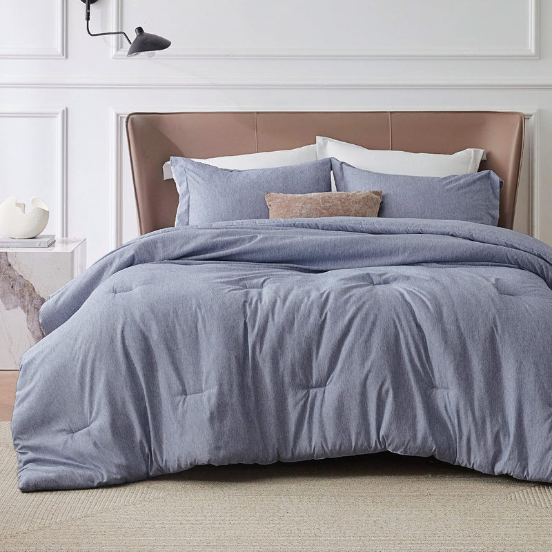 Bedsure King Size Comforter Set - Beige King Comforter Set, Soft Bedding for All Seasons, Cationic Dyed Bedding Set, 3 Pieces, 1 Comforter (104"x90") and 2 Pillow Shams (20"x36"+2")
