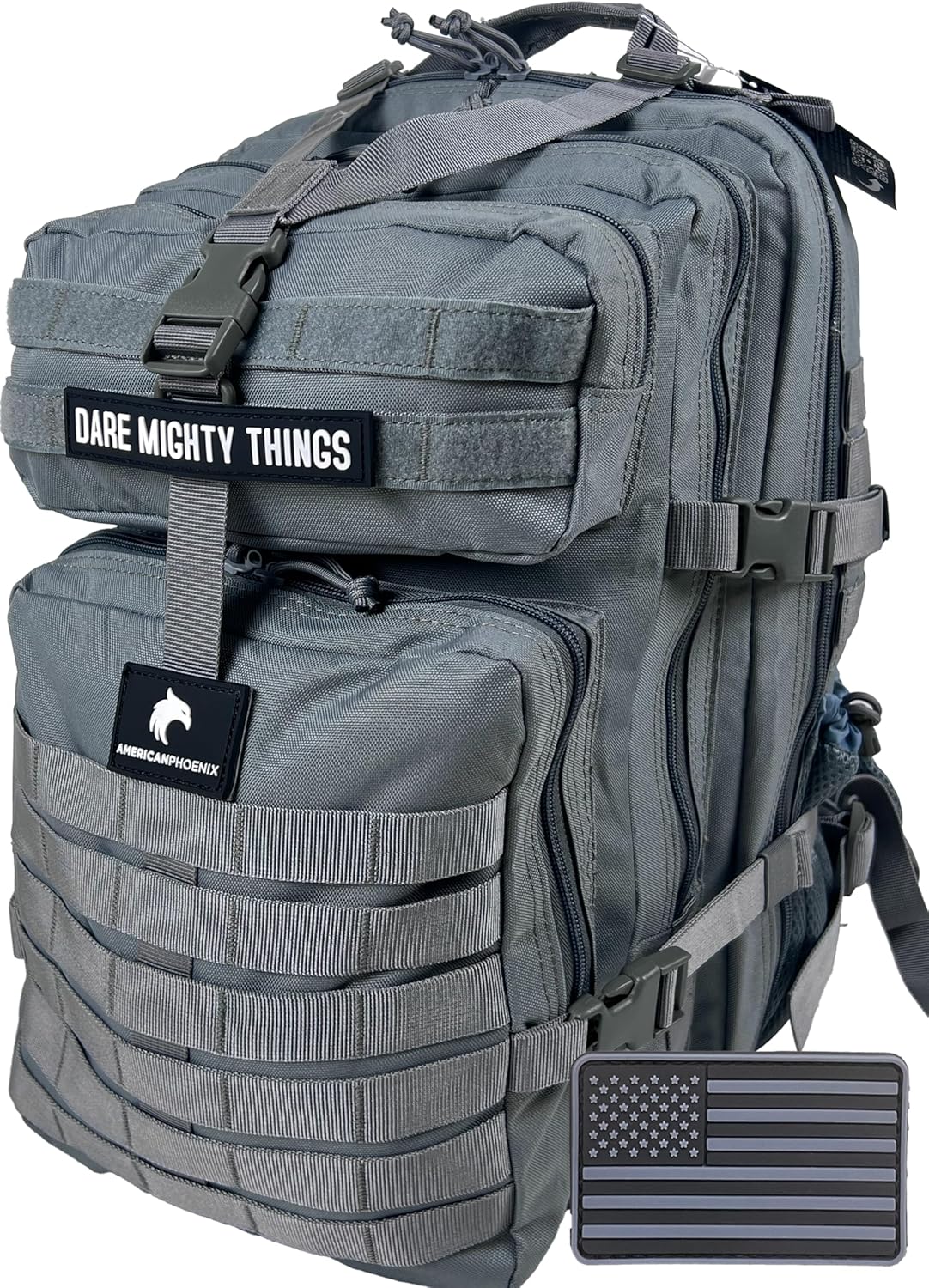 AMERICANPHOENIX 45L Elite Tactical Backpack | 3X Stronger Work & Military Backpack | Water Resistant and Heavy Duty | 3 Day MOLLE Bug Out Bag (Atlantic Blue)