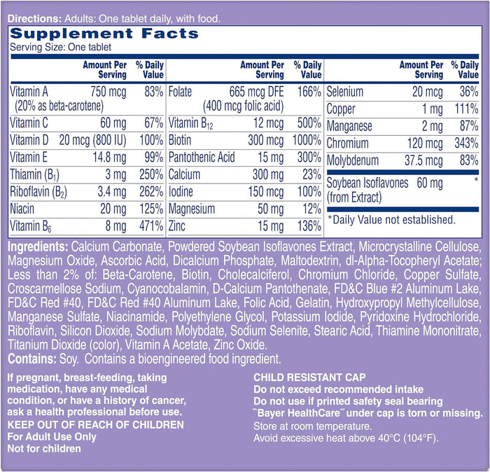 One A Day Women's Menopause Multivitamin with Vitamin A, Vitamin C, Vitamin D, Vitamin E and Zinc for Immune Health Support, Bone health, 50 Count