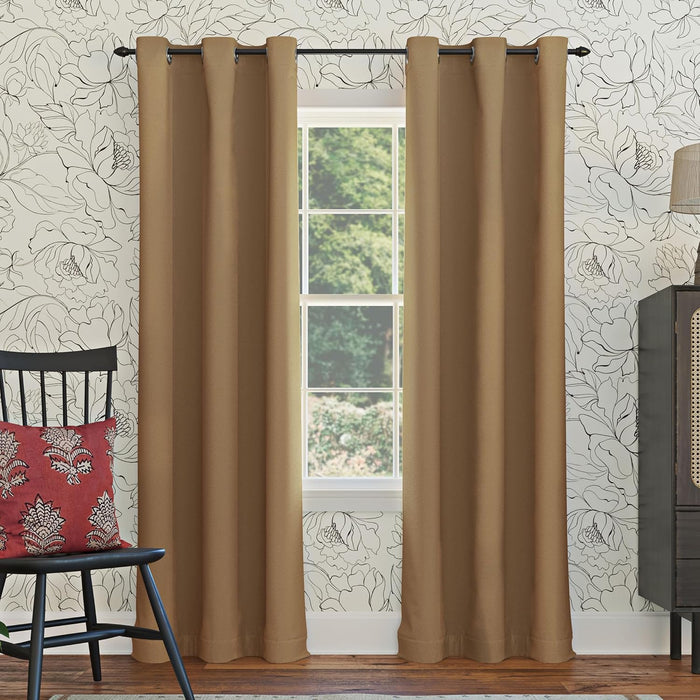 Sun Zero Easton Energy Saving Blackout Grommet Curtain Panel, 40" x 84", Gray