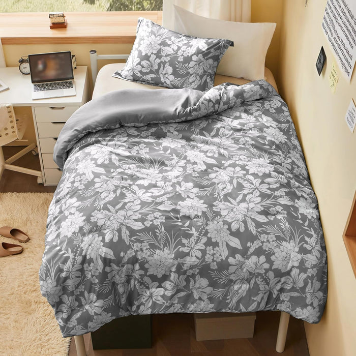 Joiedomi Full Size Comforter Set Olive Green, 3 Pieces Floral Full Bedding Set with 1 Soft Reversible Botanical Comforter and 2 Pillow Shams, Bed in a Bag for All Seasons