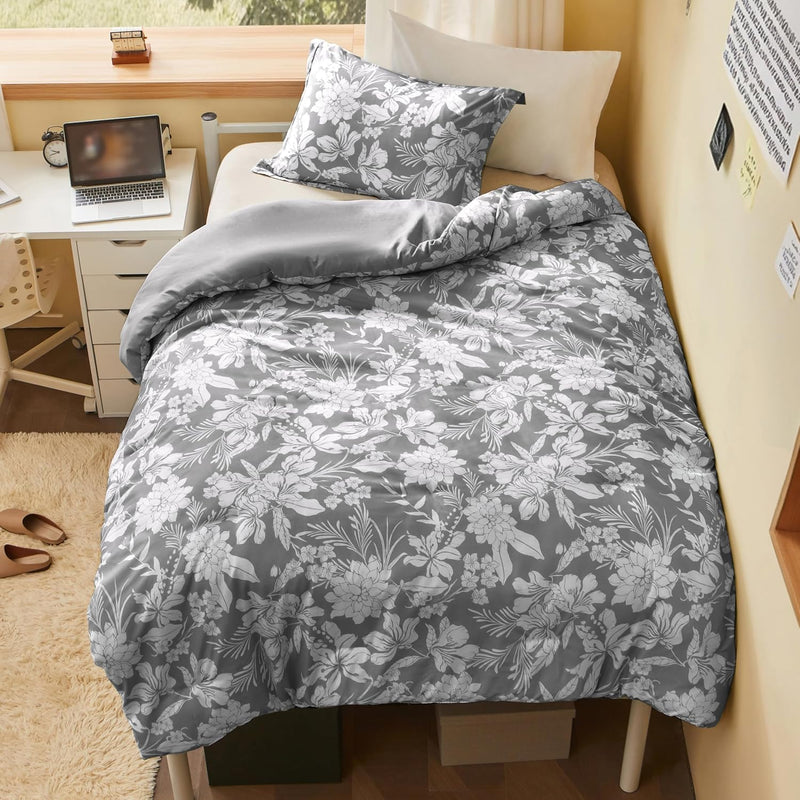 Joiedomi Full Size Comforter Set Olive Green, 3 Pieces Floral Full Bedding Set with 1 Soft Reversible Botanical Comforter and 2 Pillow Shams, Bed in a Bag for All Seasons