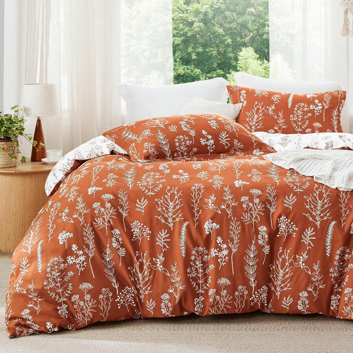 Bedsure King Comforter Set - Sage Green Bed Set, 3 Pieces Cute Floral Bedding, 1 Soft Reversible Botanical Flowers Comforter and 2 Pillow Shams