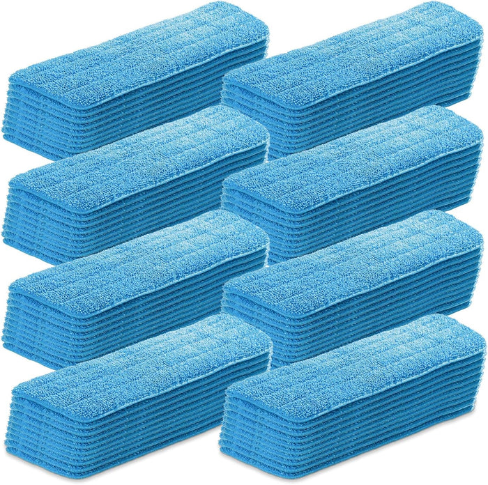100 Pack Microfiber Mop Pads Machine Washable Cleaning Flat Mop Head Replacement Reusable Household Pads for Hardwood and Hard Surface Floor Cleaning and Scrubbing