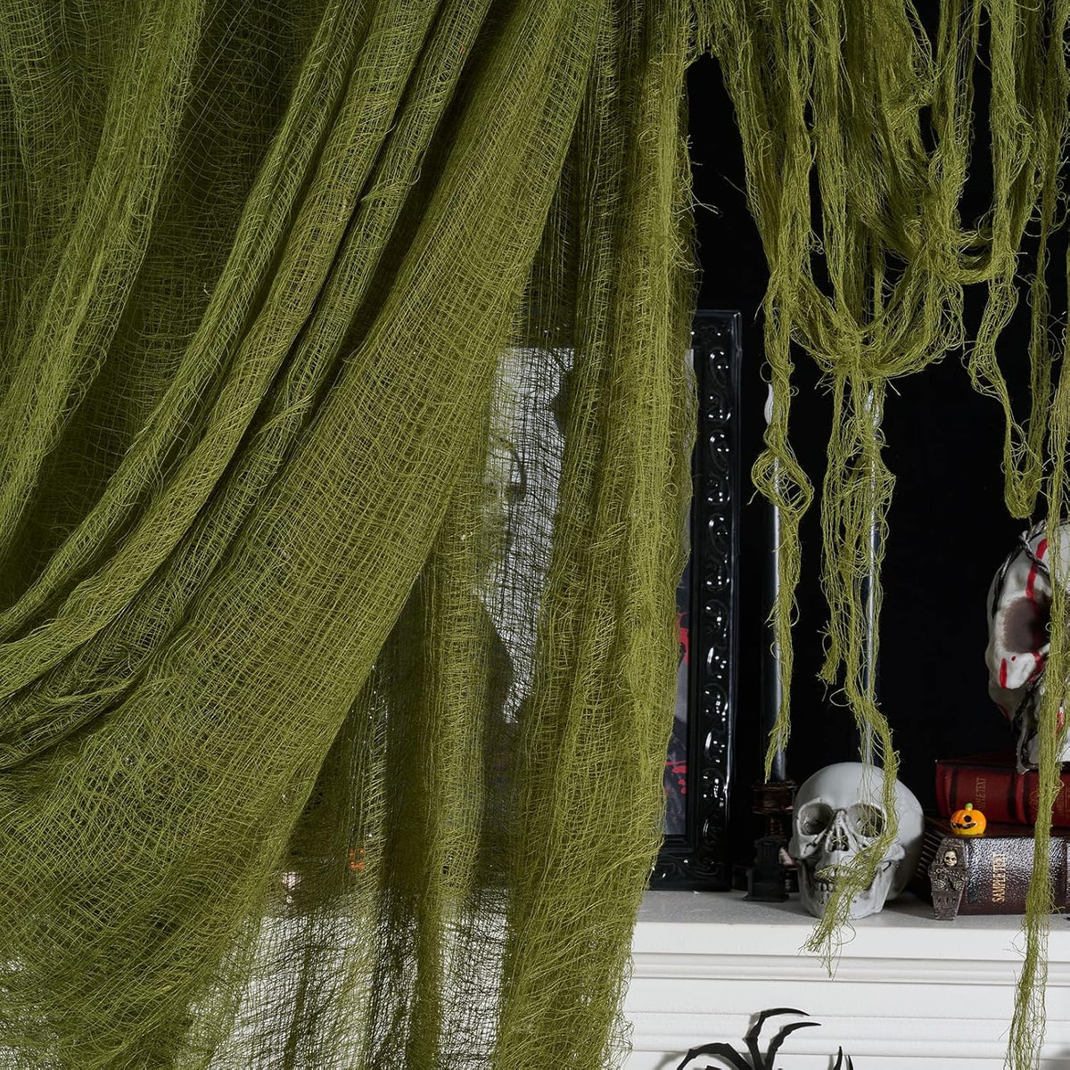 ZYP Halloween Blood Red Creepy Cloth 410 x 80 Creepy Gauze Cloth Scary Halloween Decoration for Outdoor Yard Home Wall Decorations