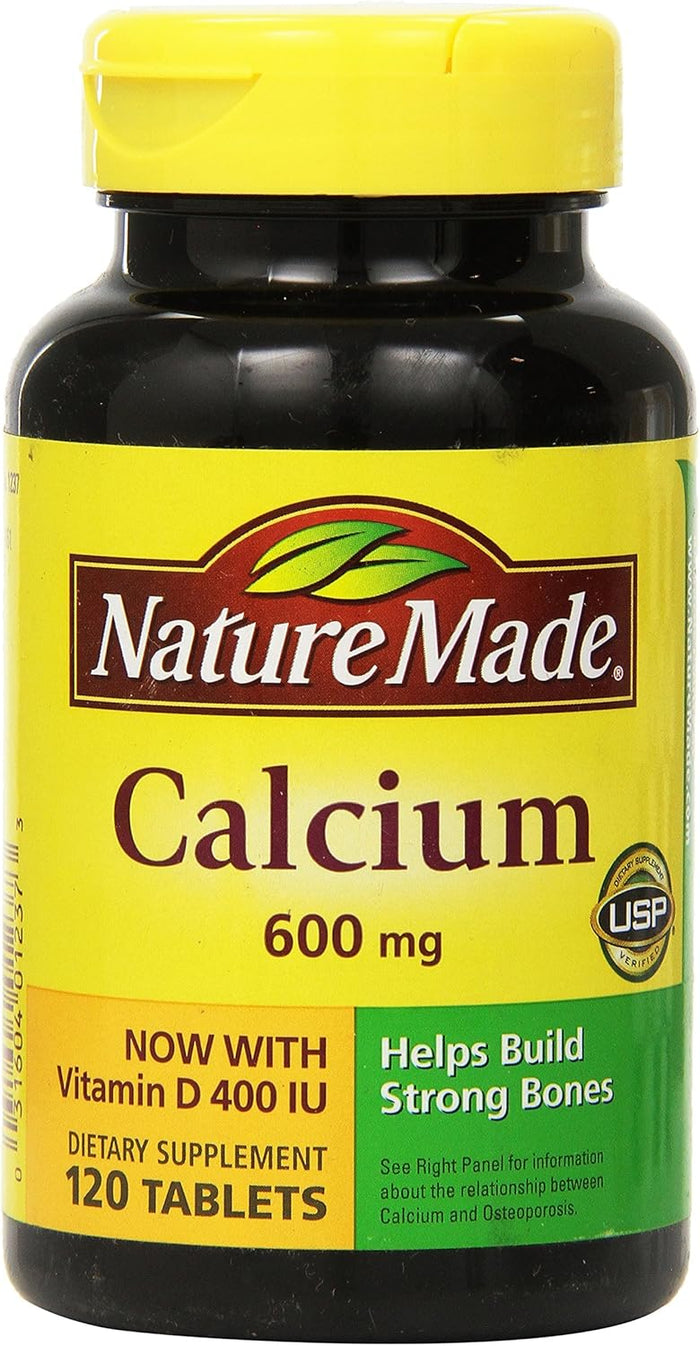 Nature Made Calcium 600 mg with Vitamin D3, Dietary Supplement for Bone Support, 220 Tablets (pack of 1)