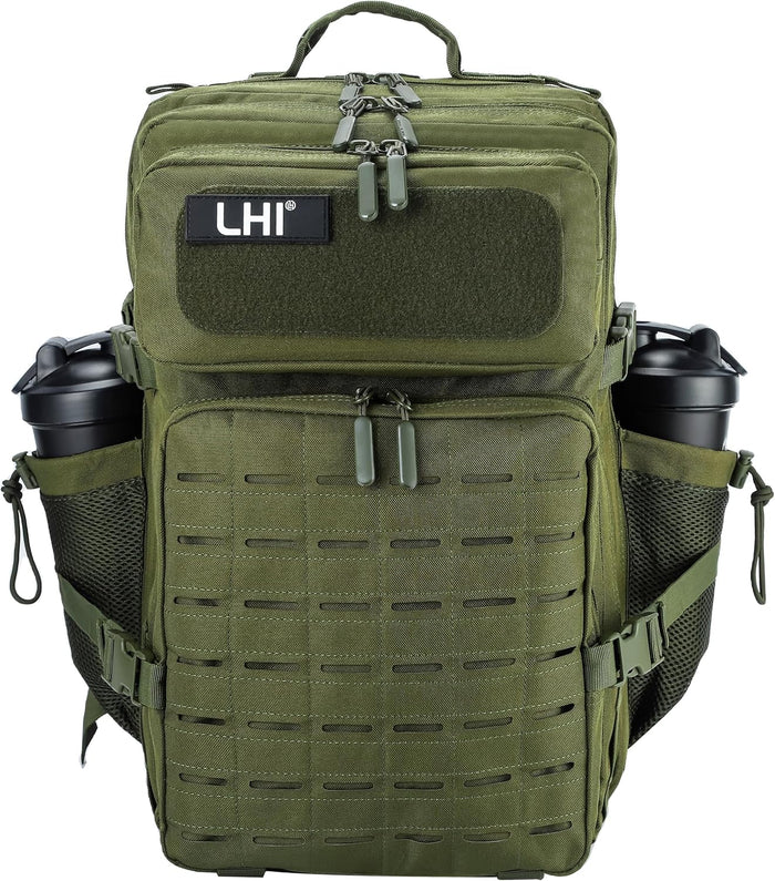 LHI Tactical Military Backpack for Men 25L/45L Large Molle Army Assault Pack 3 Day Hiking Rucksack With Bottle Holder