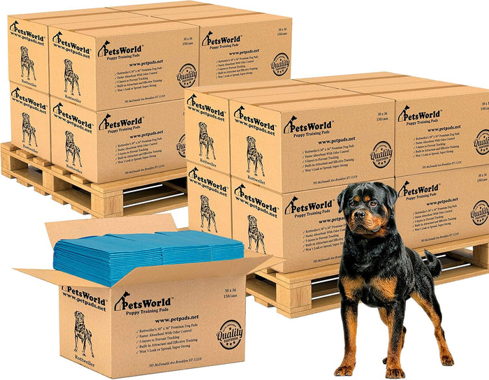 PETSWORLD Extra Large Potty Pads for Dogs, Odor Eliminating 30" x 36", 150 Count Pee Pads for Dogs, Gigantic XL Dog Pads, 5 Layer Ultra Absorbent Technology, Leak Proof Training Pads for Dogs & Cats