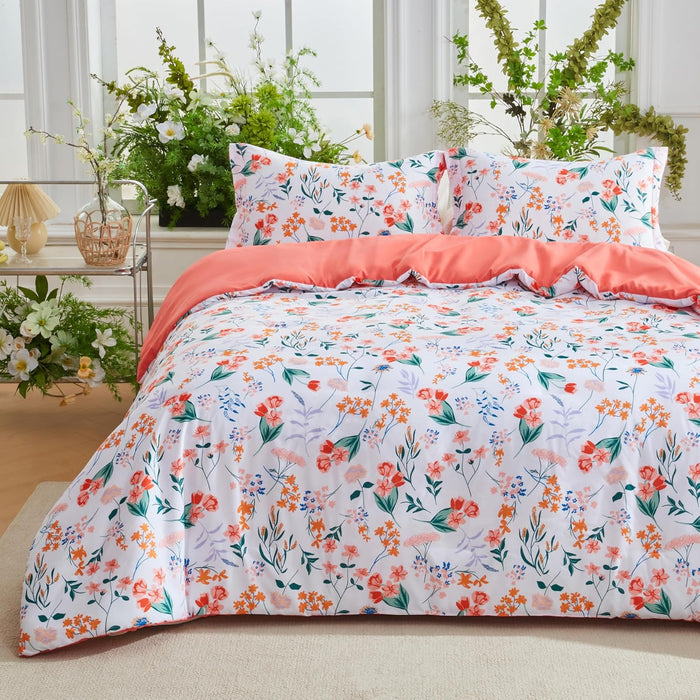 Joiedomi Full Size Comforter Set Olive Green, 3 Pieces Floral Full Bedding Set with 1 Soft Reversible Botanical Comforter and 2 Pillow Shams, Bed in a Bag for All Seasons