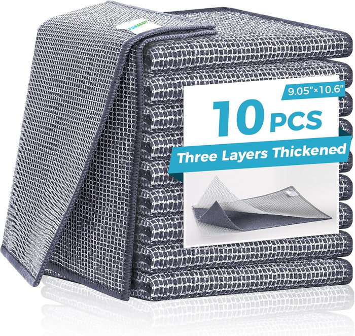Forggon12 Pcs New Upgrade 3-Layer Metal Dish Cloth, No Scratches and No Odor, Multipurpose Wire Dishwashing Rag for Wet and Dry, Kitchen Cleaning DishRags,Sinks,Dishes,Stove Top, Dimensions(7.08X8.86)