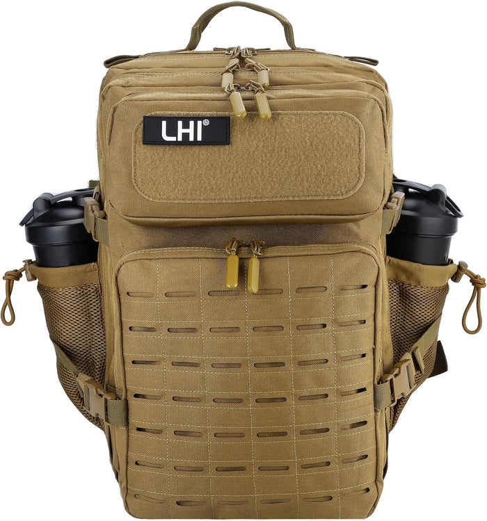LHI Tactical Military Backpack for Men 25L/45L Large Molle Army Assault Pack 3 Day Hiking Rucksack With Bottle Holder