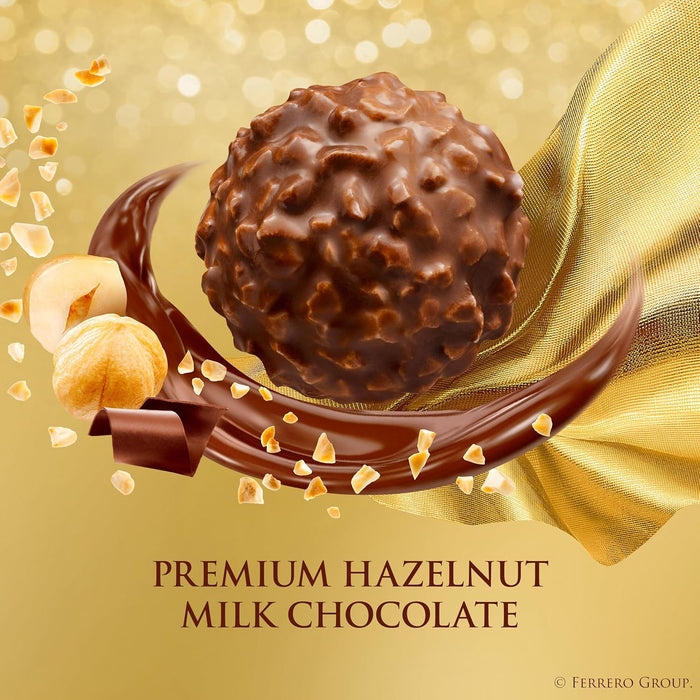 Ferrero Rocher, Premium Milk Chocolate Hazelnut, Individually Wrapped Chocolate Gift Box, 24 Count, 10.6 oz
