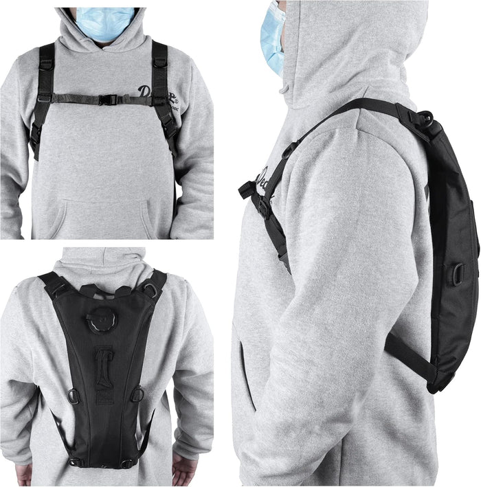 Tactical Rave Hydration Backpack with 3L Water Bladder for Men, Small Water Backpack for Hiking