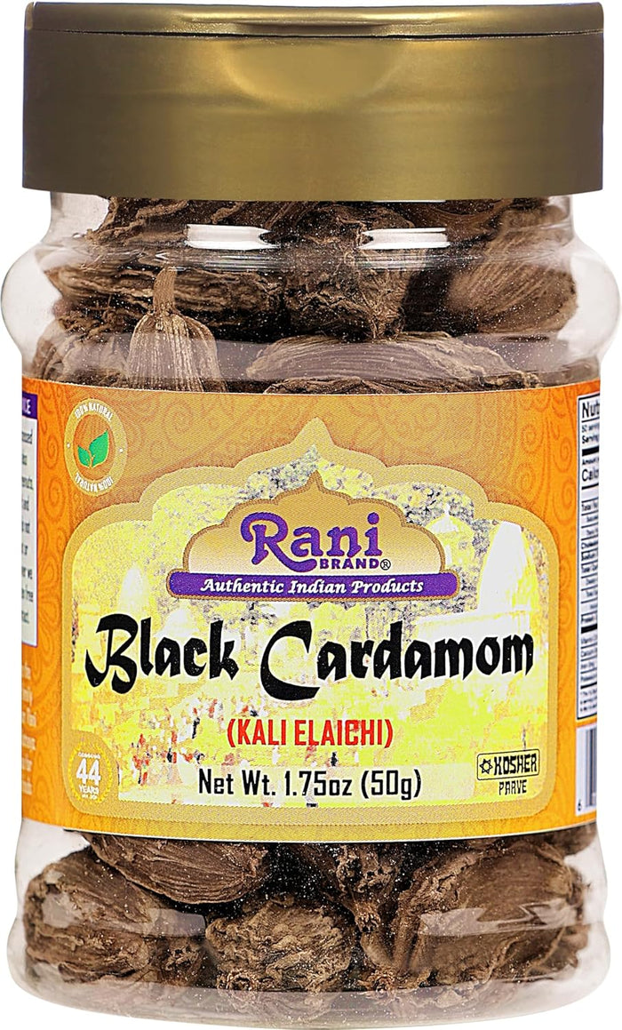 Rani Black Cardamom Pods (Kali Elachi) Whole Indian Spice 14oz (400g) ~ All Natural | Vegan | Gluten Friendly | NON-GMO | Kosher | Indian Origin | Smokey, Tsaoko, Cao Guo, Bach Dan Khau, Badi