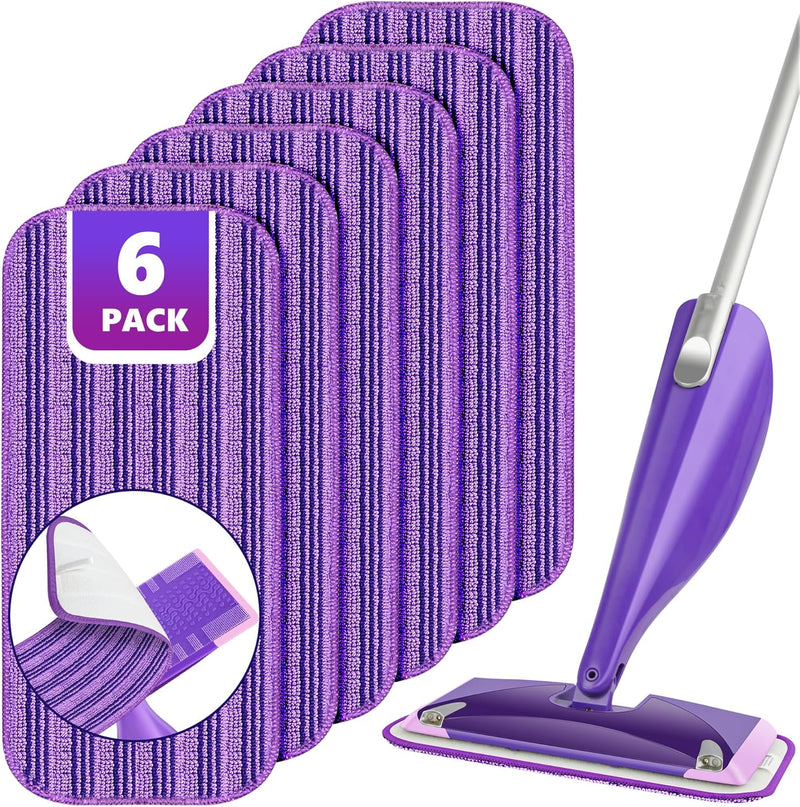 Reusable Mop Pads Compatible with Swiffer Wet Jet, Wet Jet Pads Refills for Swiffer Mop, 4 Pack Microfiber Replacement Pads for Hardwood Floor Cleaning, Dry Wet Mopping Cloths for 12" Wet Jet Refill