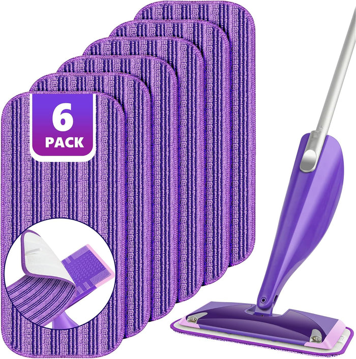 Reusable Mop Pads Compatible with Swiffer Wet Jet, Wet Jet Pads Refills for Swiffer Mop, 4 Pack Microfiber Replacement Pads for Hardwood Floor Cleaning, Dry Wet Mopping Cloths for 12" Wet Jet Refill
