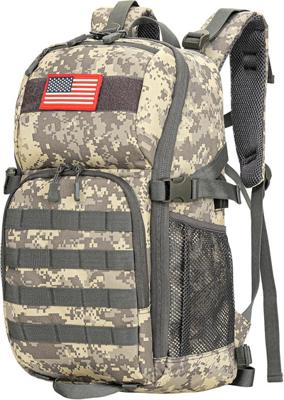 outdoor plus Camo Backpack,Military Boys Backpack for School with USB Port,30l Small Tactical Backpack for Outdoor Travel Camping Waterproof