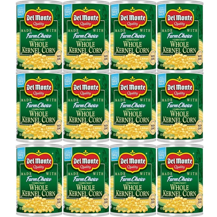 DEL MONTE FRESH CUT Golden Sweet Whole Kernel Corn Canned Vegetables, 4-Pack, 15.25 oz Cans