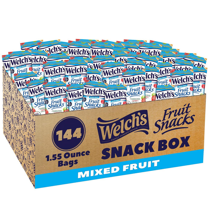 Welch's Fruit Snacks, Mixed Fruit Snack Box, Gluten Free, 0.8oz Snack Packs (Pack of 40)