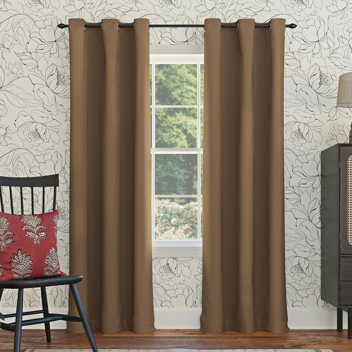 Sun Zero Easton Energy Saving Blackout Grommet Curtain Panel, 40" x 84", Gray