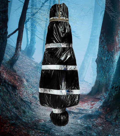 AnanBros 5ft Hanging Corpse Dead Victim Props Halloween Decorations, Haunted Creepy House Halloween Decor,Scary Halloween Decorations Outdoor Clearance, Outdoor Halloween Inflatables Yard Decorations