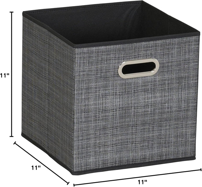 Household Essentials, Black Mix 6 Pack Fabric Storage Bins with Handle