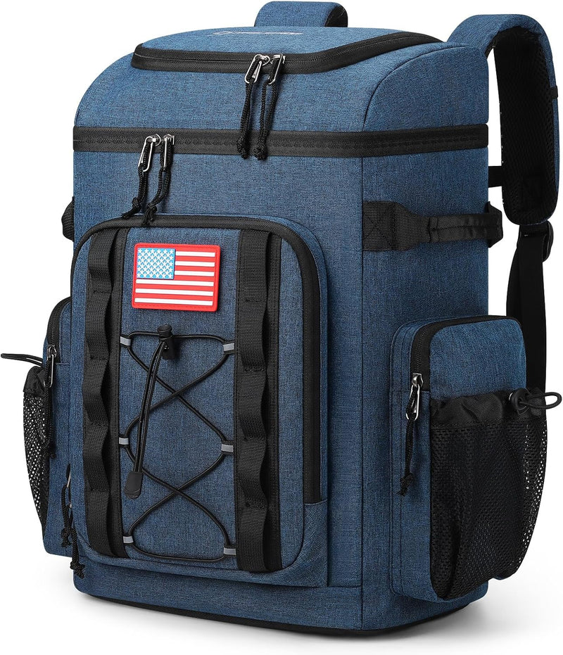 Maelstrom Backpack Cooler,Soft Lightweight Leakproof Tactical Cooler Backpack,35 Can Insulated Cooler Bag,Keeps 35 Cans Hot/Cold for Up to 16 Hours,Waterproof Lunch Bag for Men Women-Khaki