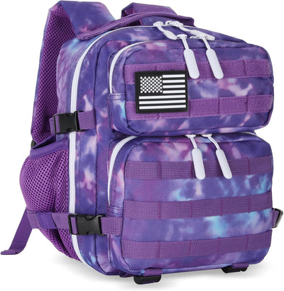 9L Mini Tactical Backpack for Men and Women, Tactical Backpack Small for Hiking, Small Tactical Bag (Purple Tie-Dye)