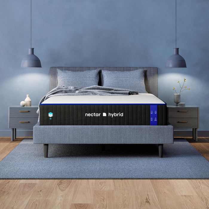 Nectar Classic Hybrid 12” Twin Mattress - Medium Firm - Memory Foam & Innerspring Coils - Cooling Top Layer - Pressure-Relief - Mattress in a Box - 365-Night Trial & Forever Warranty