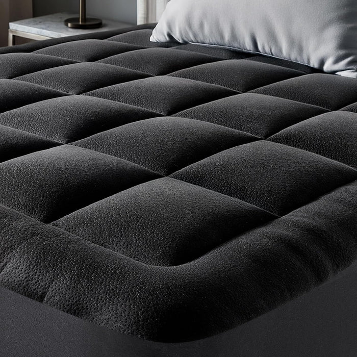 Ultra Soft Queen Size Mattress Topper - Viscose Made from Bamboo Pillow Top Mattress Pad for Back Pain Relief - Naturally Cooling for Hot Sleepers, Green