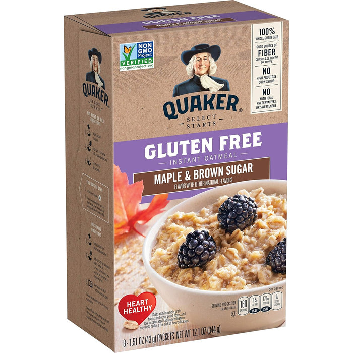 Quaker Steel Cut Quick 3-minute Oatmeal, Quick Steel Cut, Brown Sugar and Cinnamon, 13.5 oz, - 8 Count (Pack of 6) total- 48 count