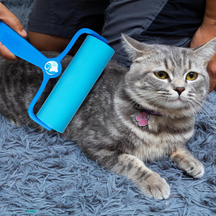 PetLovers EzRoll Reusable Lint Roller - Sticky for Life & Multi-Purpose Pet Hair, Dust, & Lint Remover for Clothing, Upholstery, & Cars - Sustainable, Washable & Efficient (Large)
