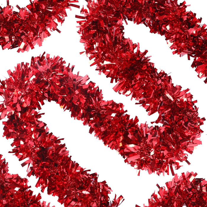Sggvecsy 49.2Ft Christmas Green Red White Tinsel Garland Xmas Tree Decorations Christmas Metallic Twist Garland Ceiling Hanging Decorations for New Year Party Birthday Holiday Indoor Outdoor Supplies