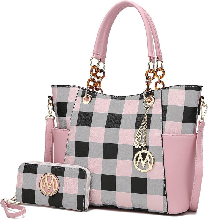 MKF Collection Tote Bag for Women, Handbag Set with Wallet-Top-Handle Bag Vegan Leather Purse by Mia K