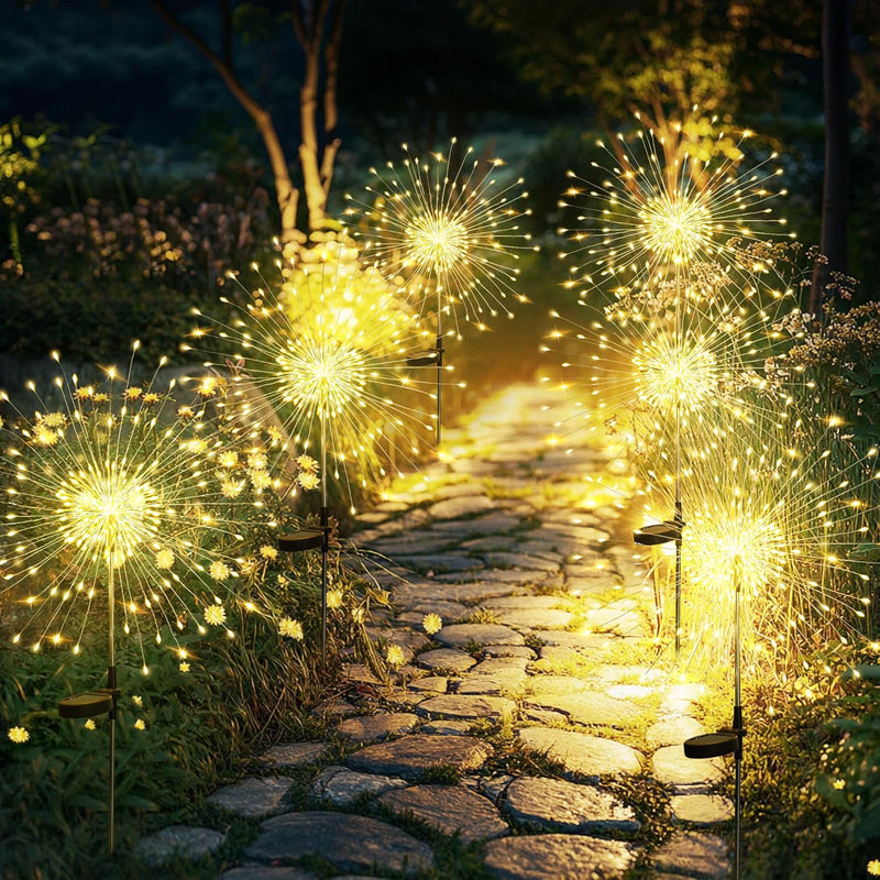 GIGALUMI Garden Outdoor Decor Lights 120LED 2Pack, Solar Garden Lights for Yard Outside Fairy Decorative,Solar Powered for Yard Pathway Flowerbed Planter Balcony Patio Decor（Warm White）
