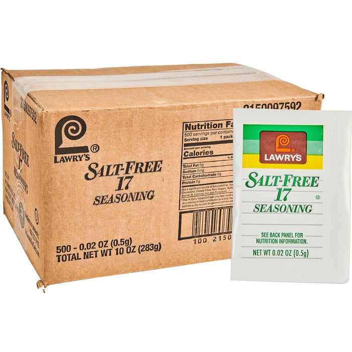 Lawry's Salt Free 17 Seasoning, 20 oz - One 20 Ounce Container of 17 Seasoning Spice Blend Including Toasted Sesame Seeds, Turmeric, Basil and Red Bell Pepper for Seafood Poultry and Beef