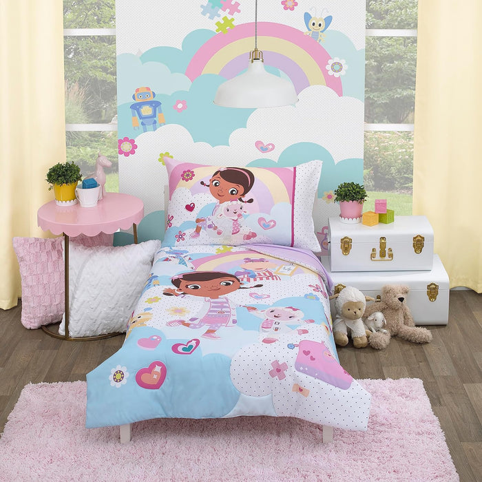 Disney Pretty Princess Toddler Bed, 4 Piece Set, Pink