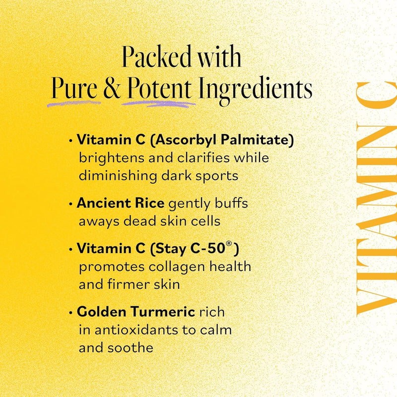 Derma E Vitamin C Gentle Daily Cleansing Paste, 4.0 Oz, Vitamin C Face Mask or Facial Wash with Turmeric, Brightening and Clarifying Facial Mask and Scrub