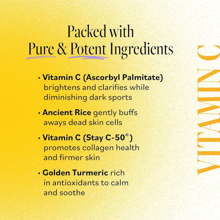 Derma E Vitamin C Gentle Daily Cleansing Paste, 4.0 Oz, Vitamin C Face Mask or Facial Wash with Turmeric, Brightening and Clarifying Facial Mask and Scrub