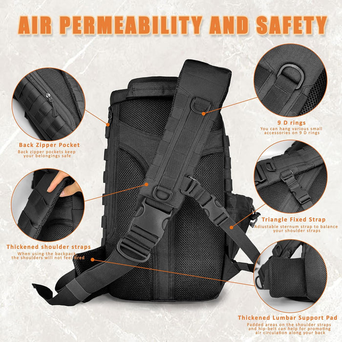 Tactical Sling Bag for Men,Large Tactical Shoulder Bag with Bottle Holder, Cross Body Bag Chest EDC Bag For Camping Hiking Trekking Daypack