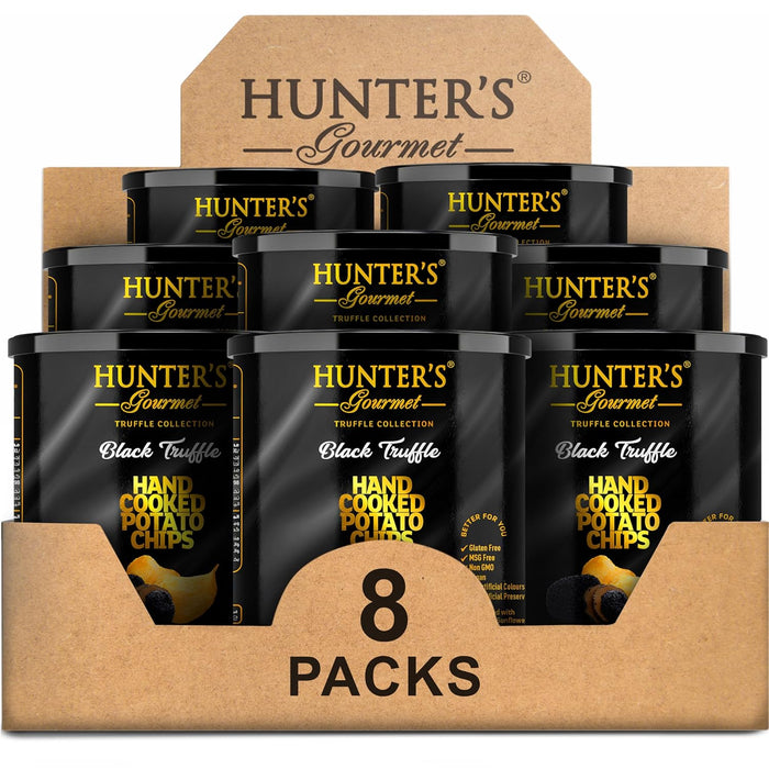 Hunter's Gourmet Truffle Chips | No Cholesterol | Preservatives-Free | No Artificial Colors | Hand-Cooked | Vegan Truffle Lover | Made in a Nut-Free Facility | Great for Special Occasions | Pack of 8